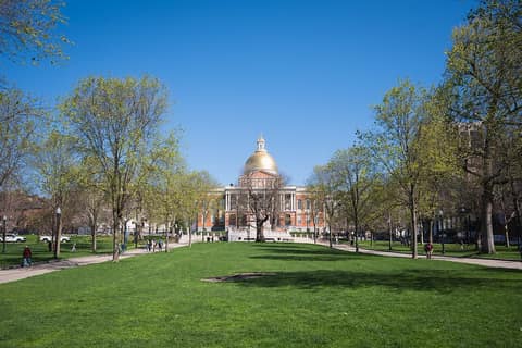 The State House from the lawn of the Common