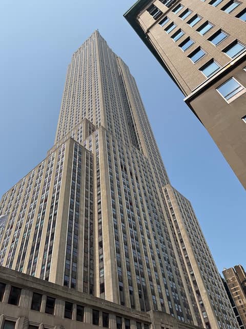 The Empire State Building, looking up